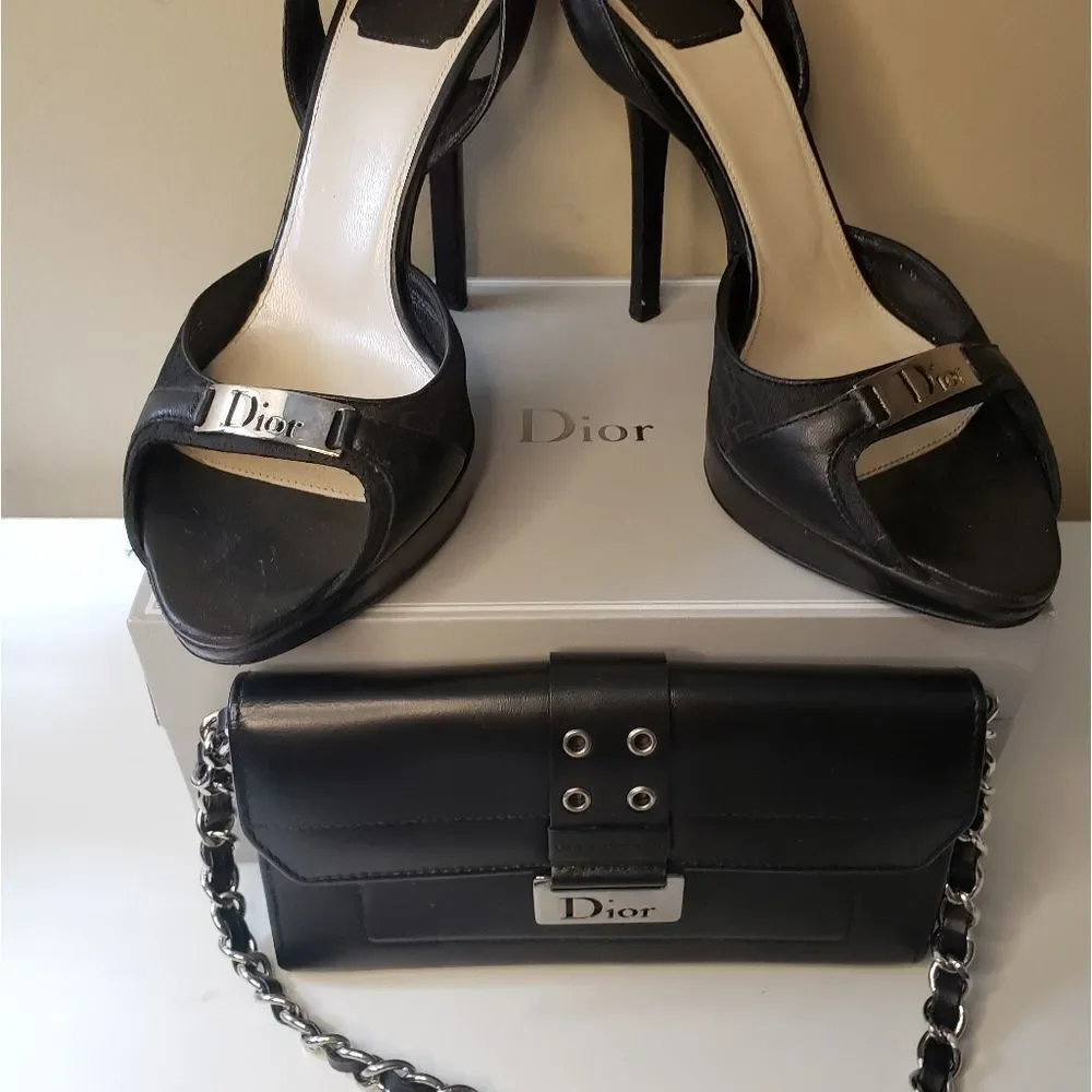 Dior Leather Wallet and Heels Bundle